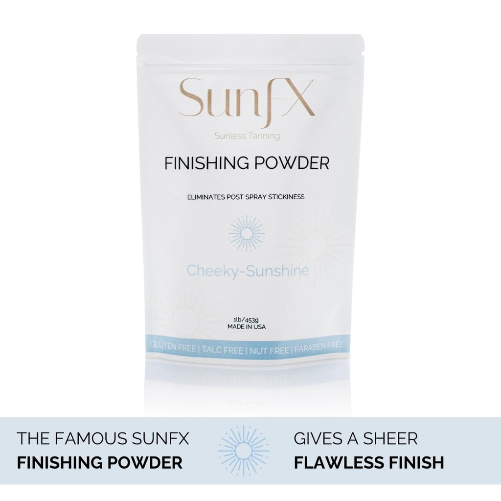 SunFX Post Spray Tan Finishing Powder – Talc-Free, Shimmer Setting Powder (1 lb) | Cheeky-Sunshine
