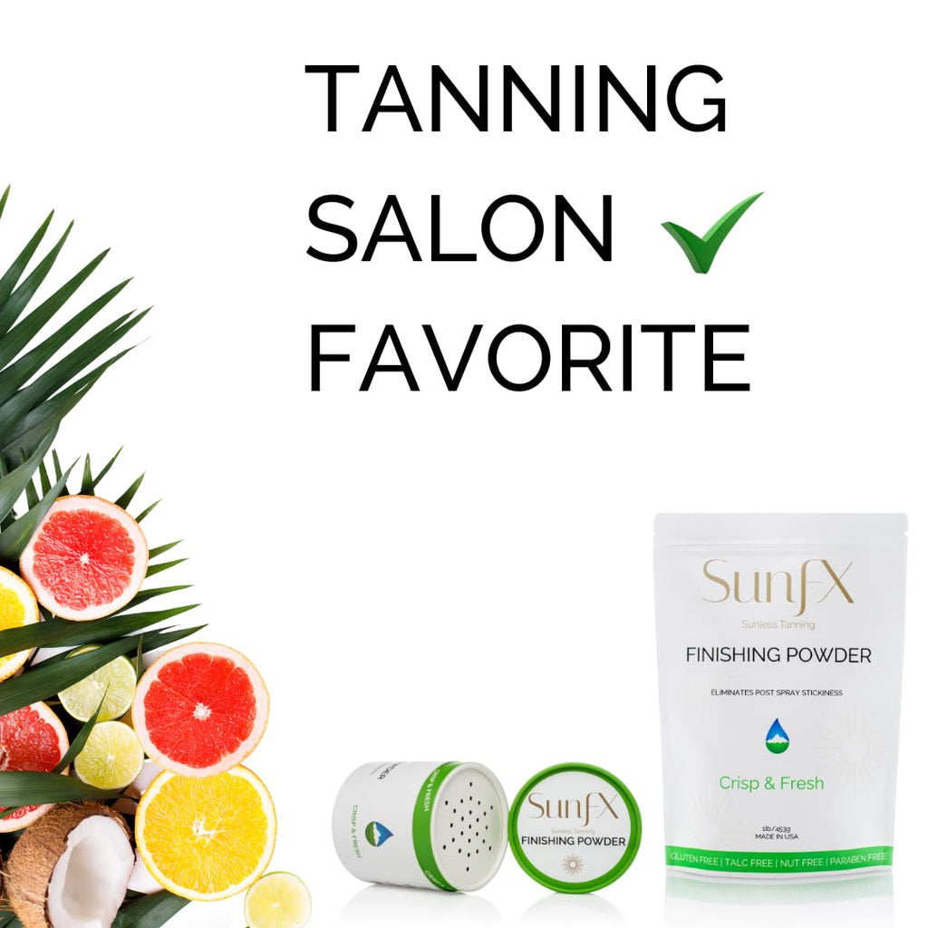 SunFX Post Spray Tan Finishing Powder — Talc Free, Translucent Bronzer Setting Powder, 1lb