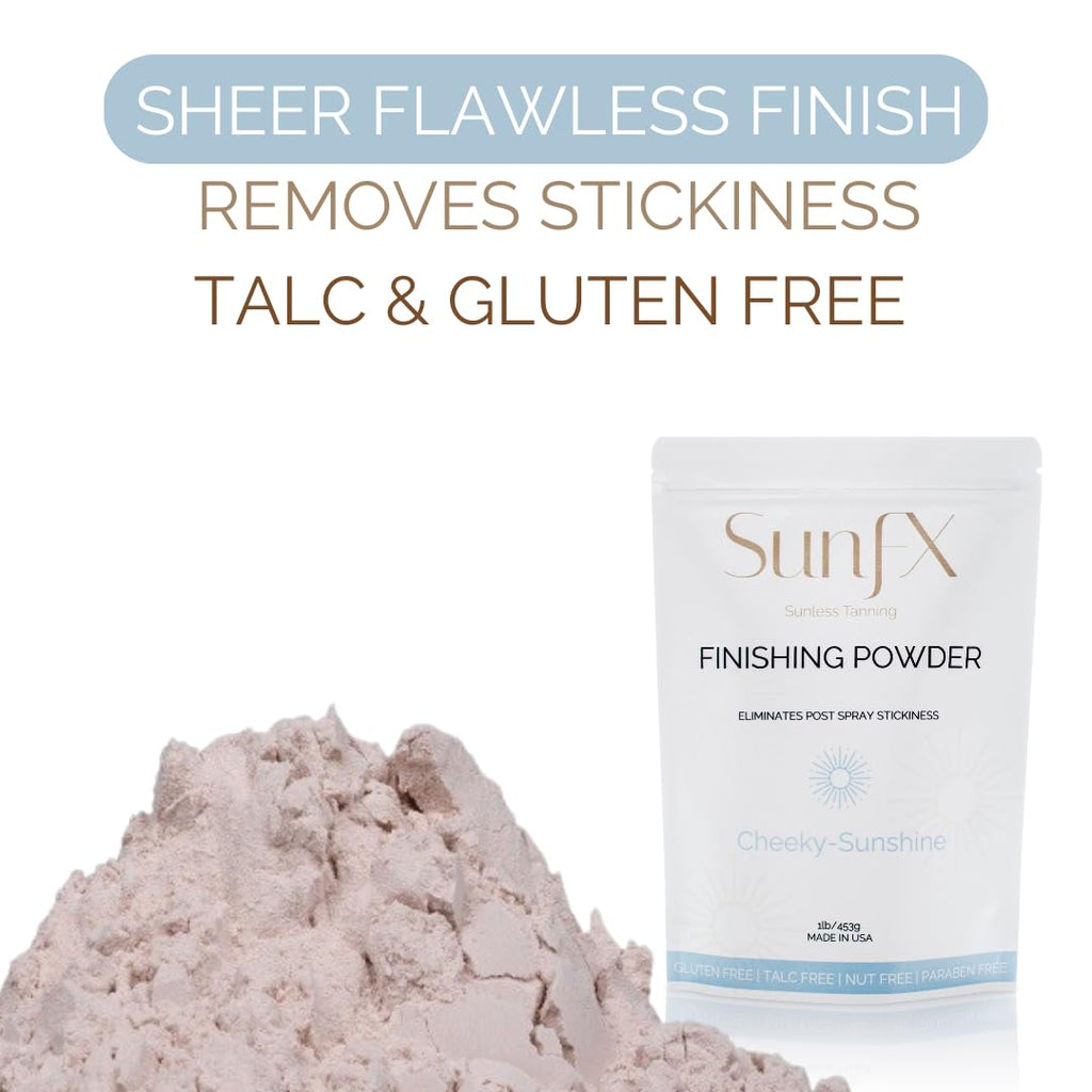 SunFX Post Spray Tan Finishing Powder – Talc-Free, Shimmer Setting Powder (1 lb) | Cheeky-Sunshine