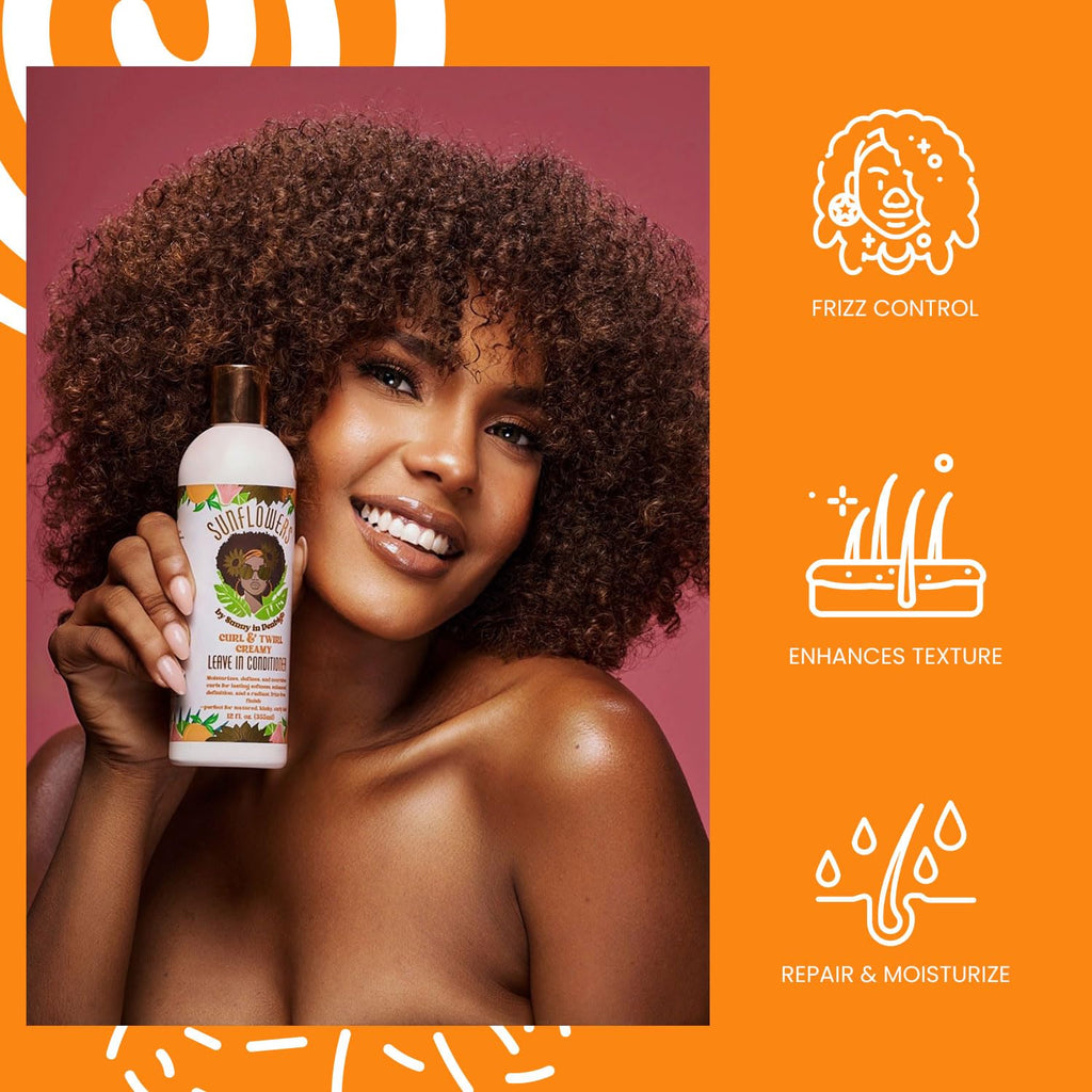 Sunny in Denbigh Sunflowers Curl & Twirl Leave-In Conditioner | Detangle, Define, Moisturize