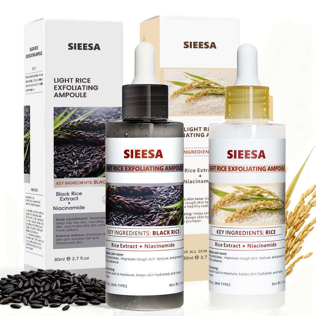 Sunohyesla Rice Peel Shot Glow Duo – White & Black Rice Exfoliant for Gentle Pore Cleansing