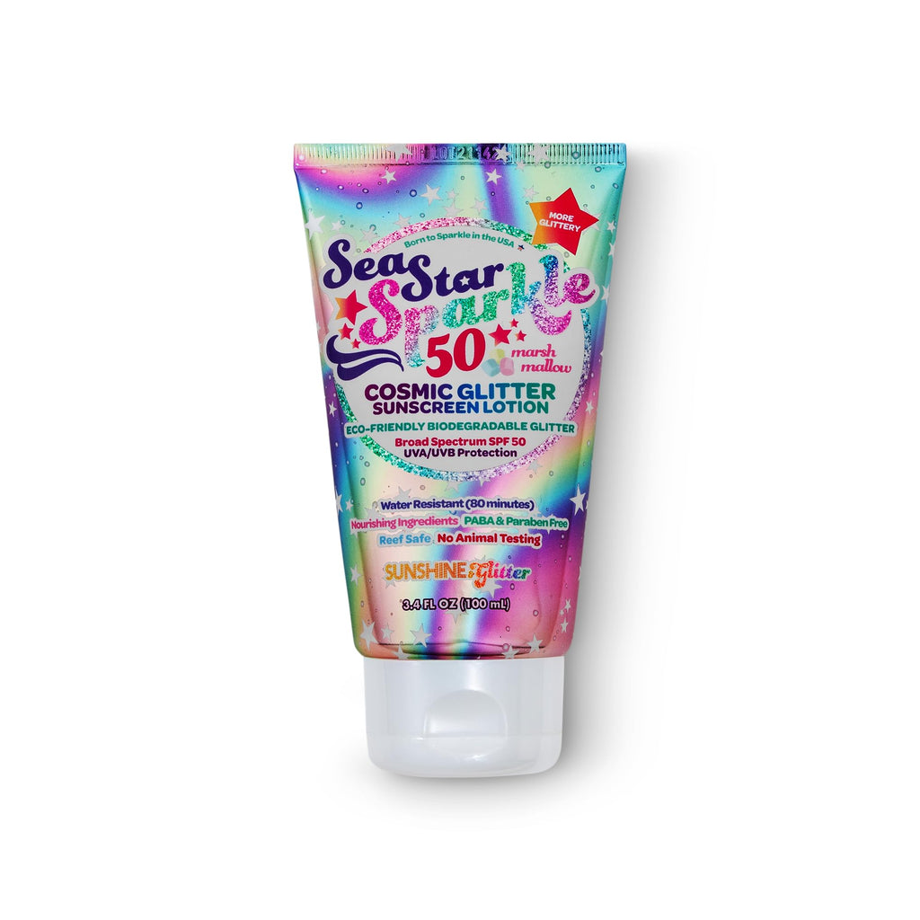 Seastar Sparkle SPF 50 Glitter Sunscreen Lotion for Kids – Biodegradable Glitter, Water-Resistant, Made in USA 3.4oz