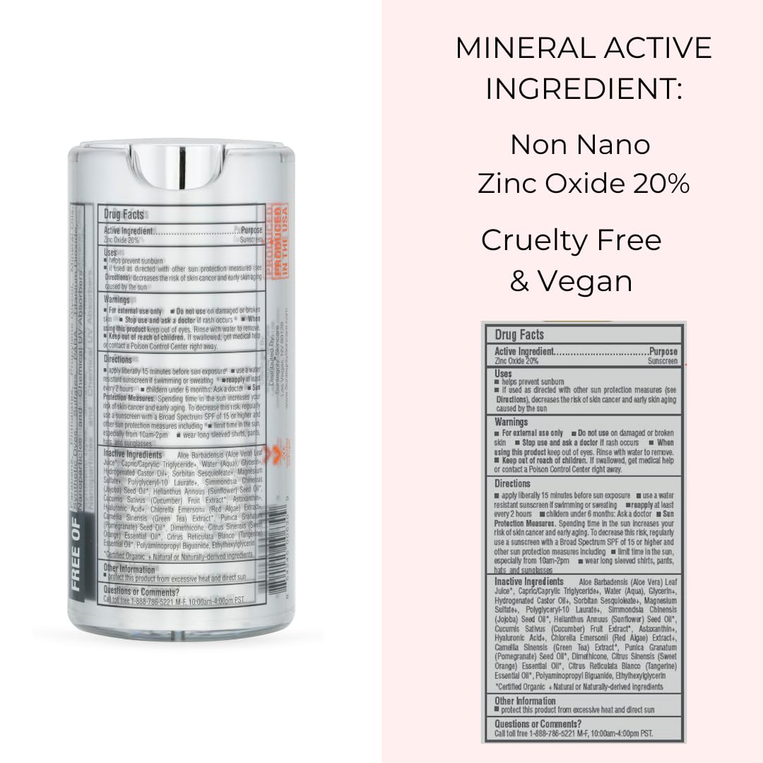 Suntegrity Moisturizing Mineral Face Sunscreen & Primer — 20% Zinc Oxide, Vegan
