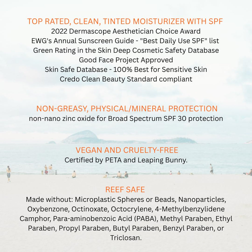 Suntegrity Tinted 5 in 1 Mineral Sunscreen SPF 30 – Golden Light | Tinted BB Cream Moisturizer for Sensitive Skin