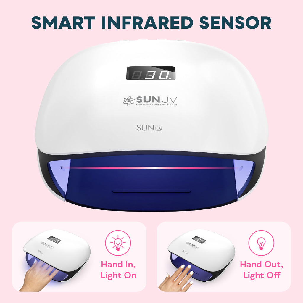 SUNUV SUN4S UV LED Nail Lamp — Auto-Sensing, 4 Timers, LCD Display