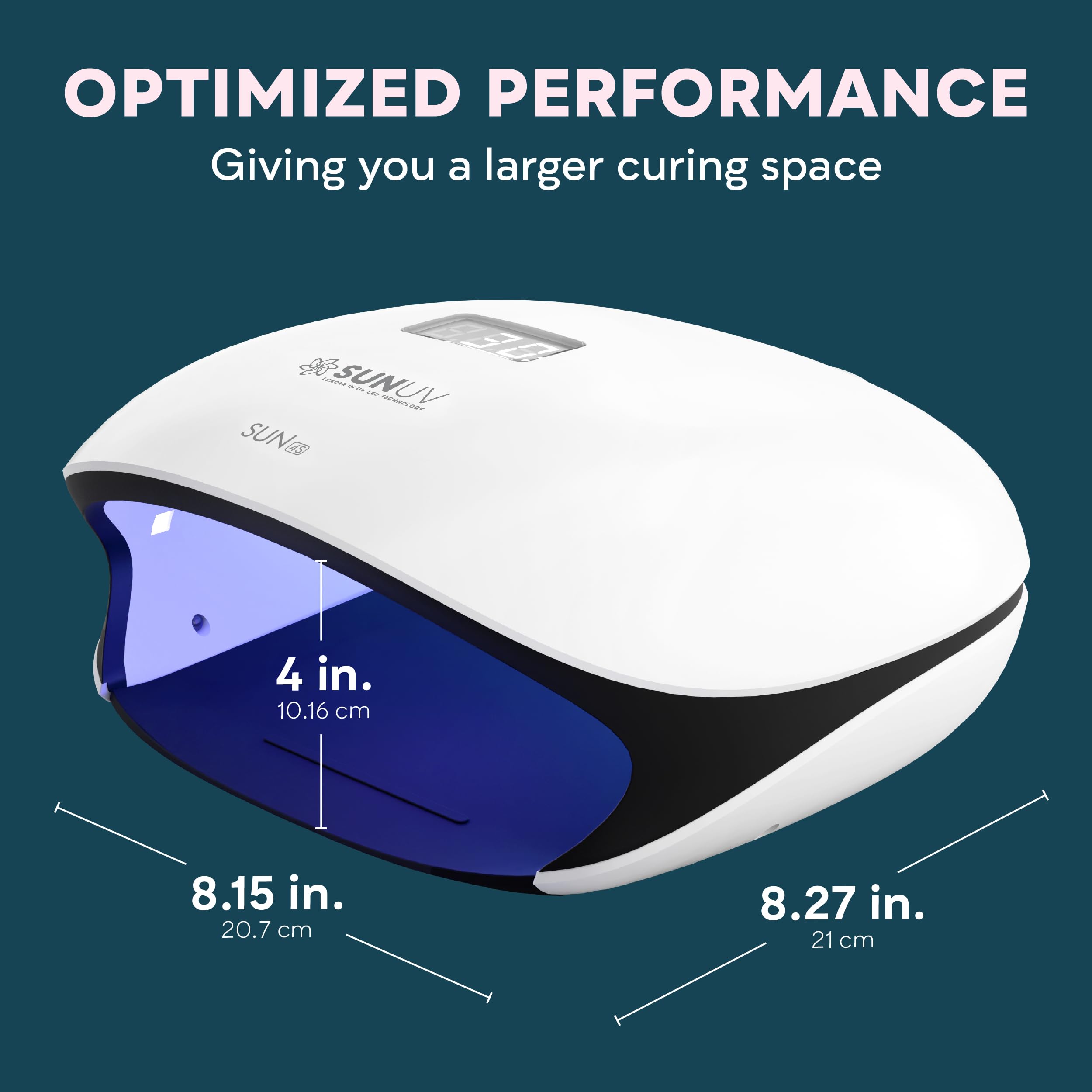SUNUV SUN4S UV LED Nail Lamp — Auto-Sensing, 4 Timers, LCD Display