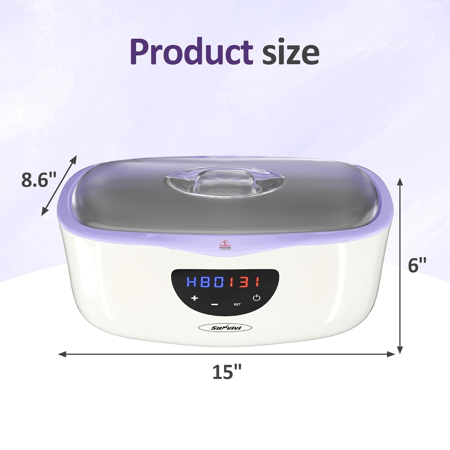 SUNVIVI Paraffin Wax Machine for Hands & Feet - 4000ml Large Capacity, Auto Keep-Warm, 8 Refills