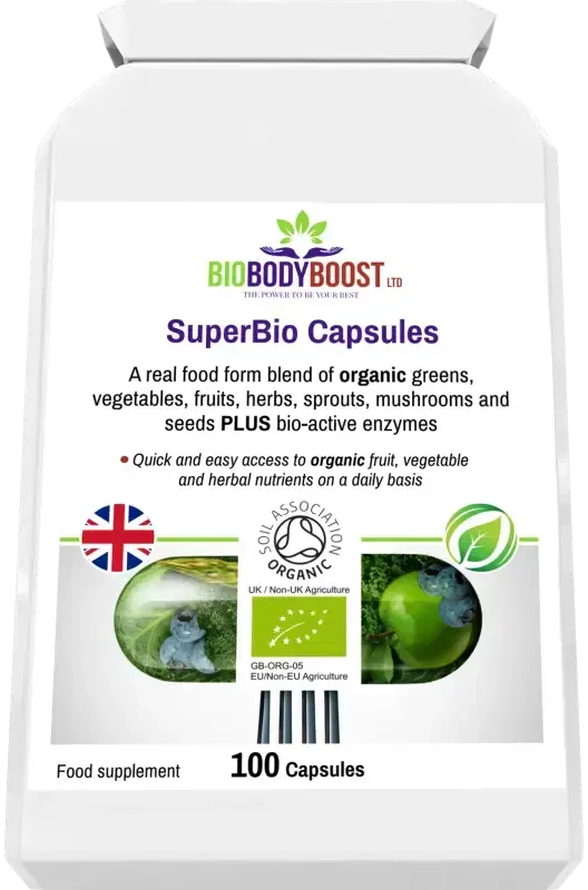 SuperBio Capsules | Vegan Organic Greens Blend UK