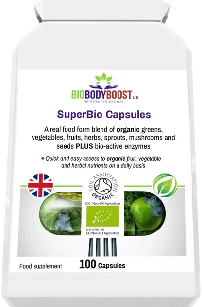 SuperBio Capsules | Vegan Organic Greens Blend UK