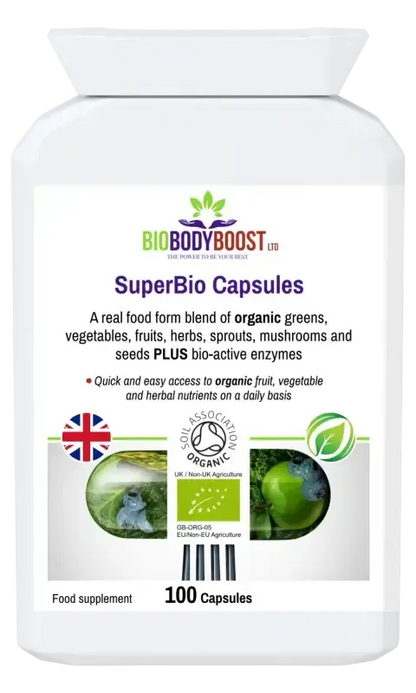 SuperBio Capsules | Vegan Organic Greens Blend UK