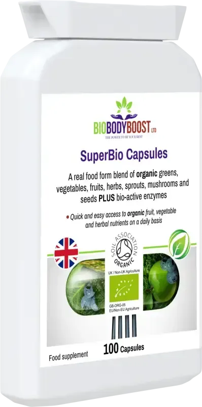 SuperBio Capsules | Vegan Organic Greens Blend UK
