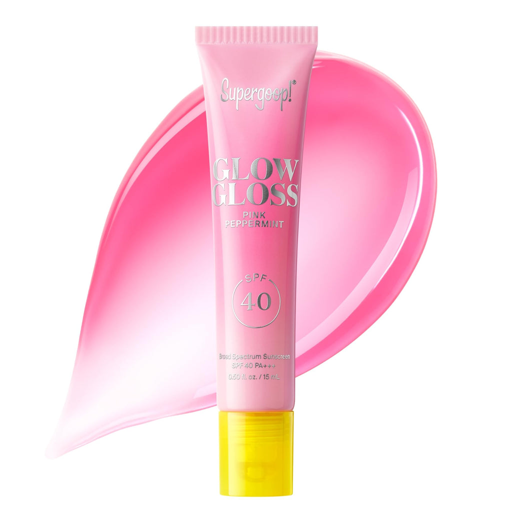 Supergoop! Glow Gloss SPF 40 Lip Balm — Pink Peppermint, High-Shine Tint