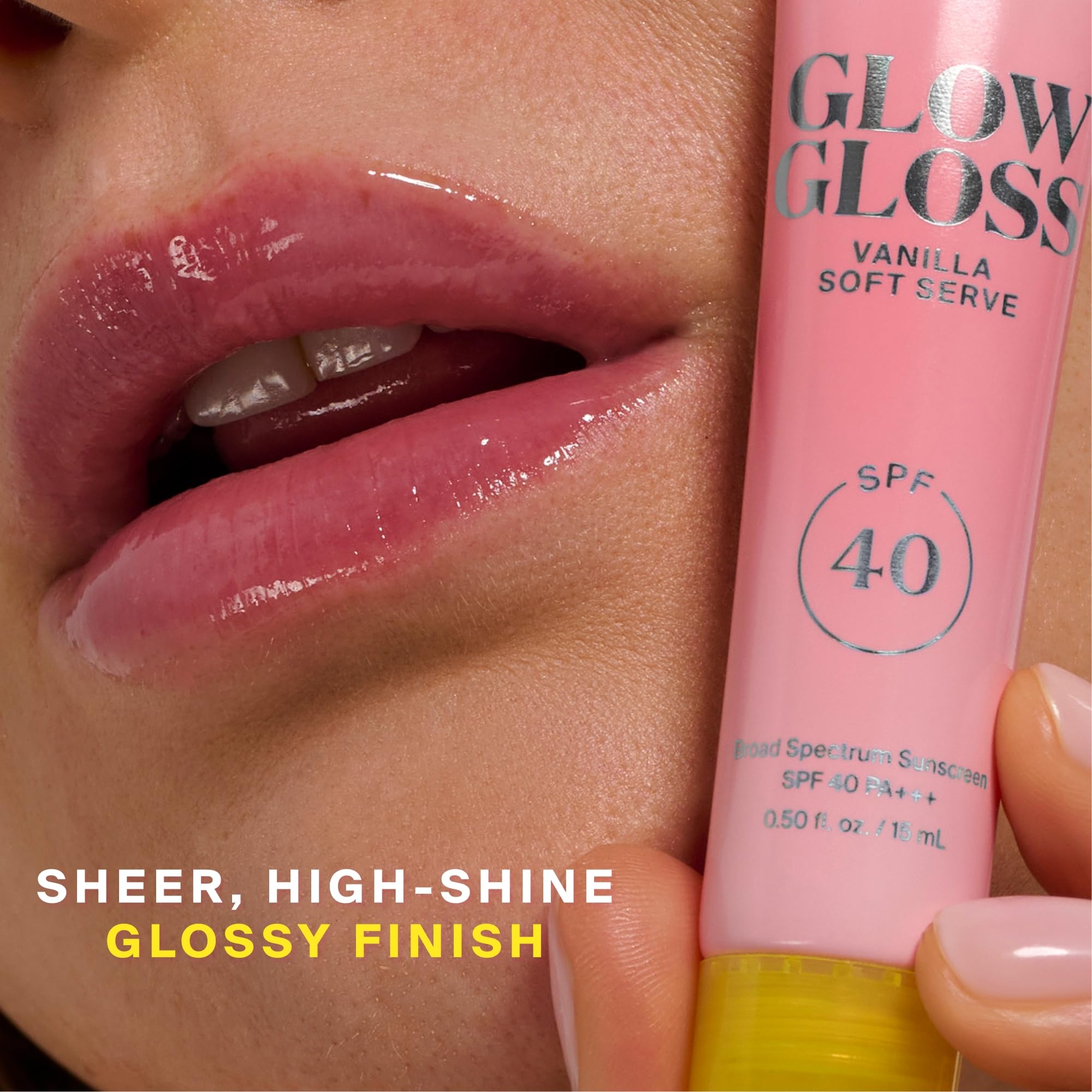 Supergoop! Glow Gloss SPF 40 Lip Balm – Vanilla Soft Serve, Sheer Pink Tint, High Shine
