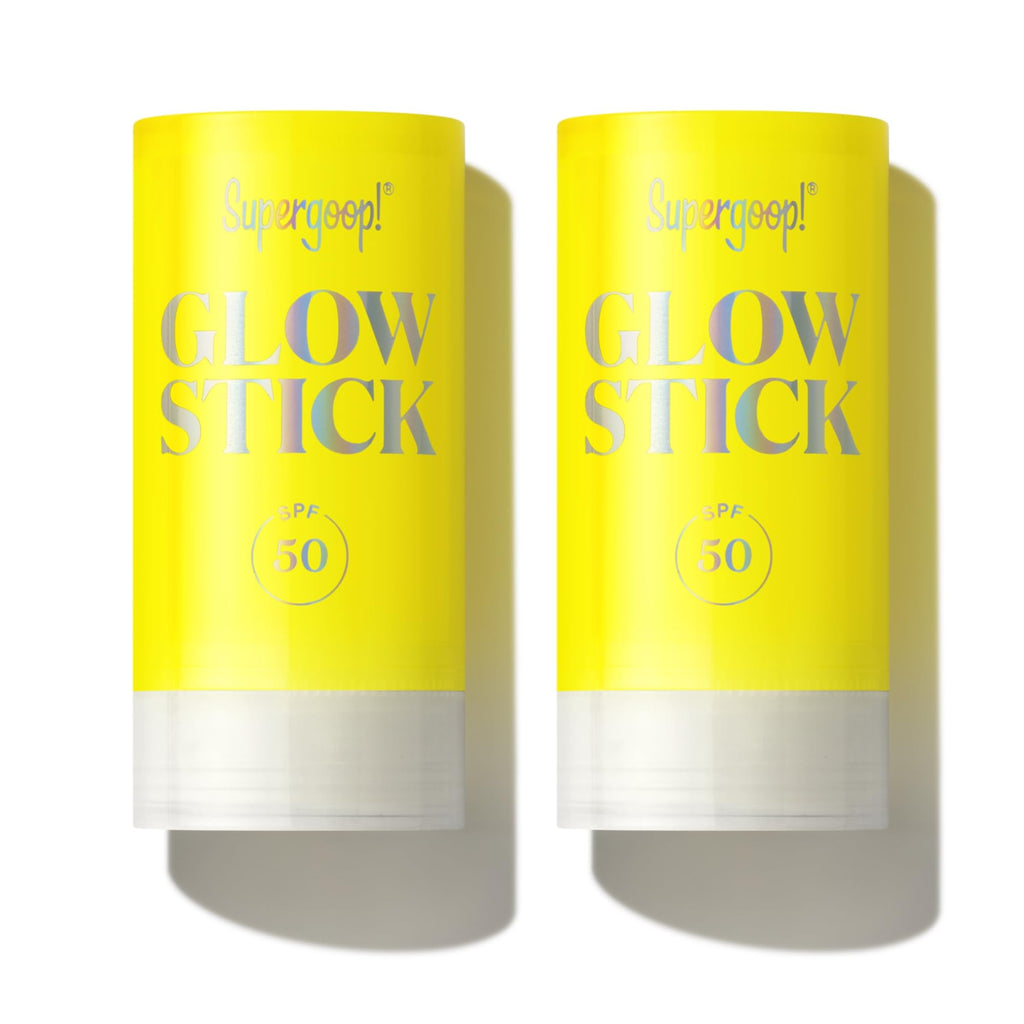 Supergoop! Glow Stick Pack of 2 — SPF 50 PA++++ Dry Oil Sunscreen for Face & Body, Hydrating & Mess-Free