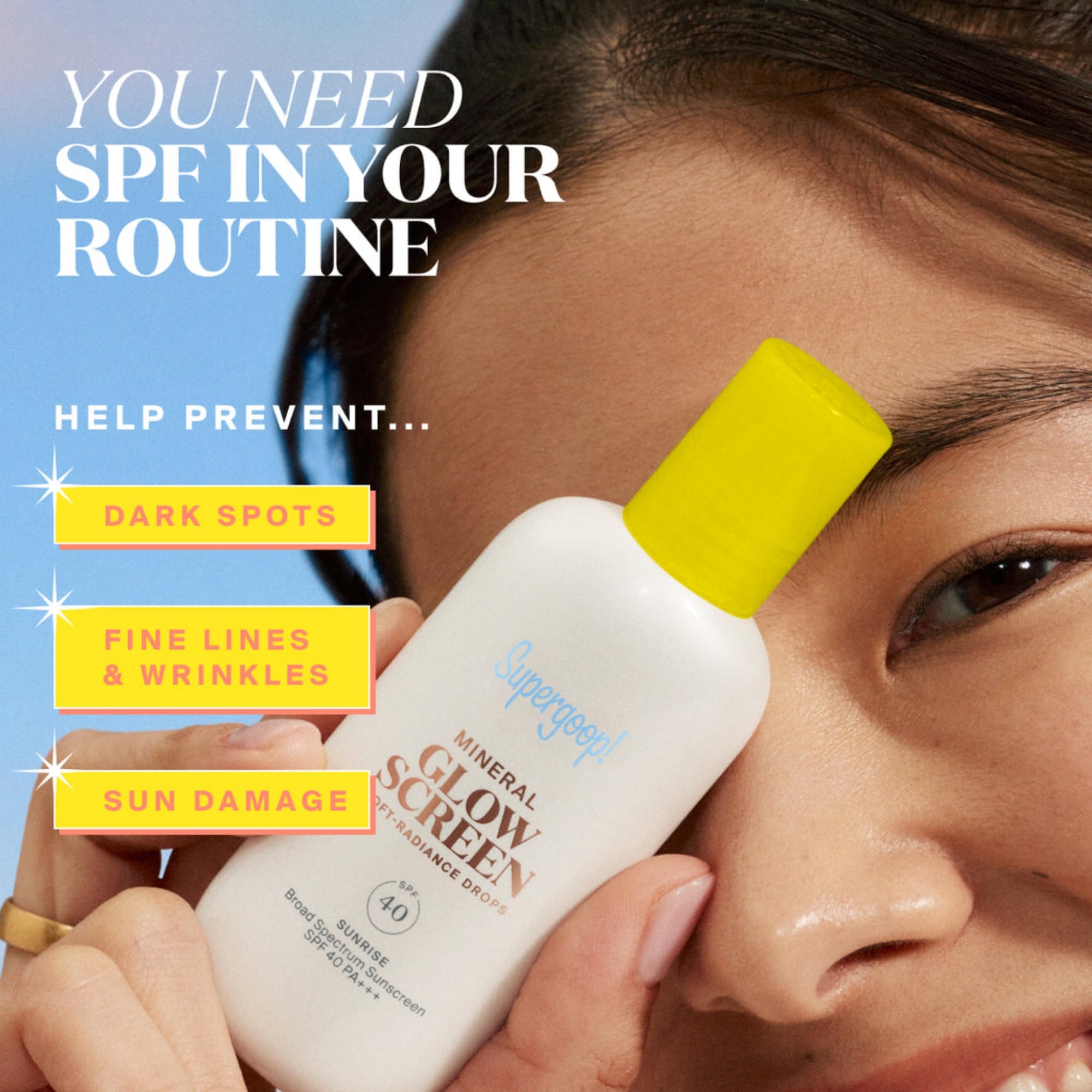 Supergoop! Glowscreen Soft-Radiance Drops SPF 40 – Golden Hour