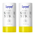 Supergoop! Mineral Sheer Stick SPF 30 – Broad Spectrum Mineral Sunscreen for Face & Body (Natural Finish) – Pack of 2