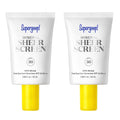 Supergoop! Mineral Sheerscreen SPF 30 PA+++ - Pack of 2 | Mineral Sunscreen + Primer | Satin Finish | Blue Light Filtering