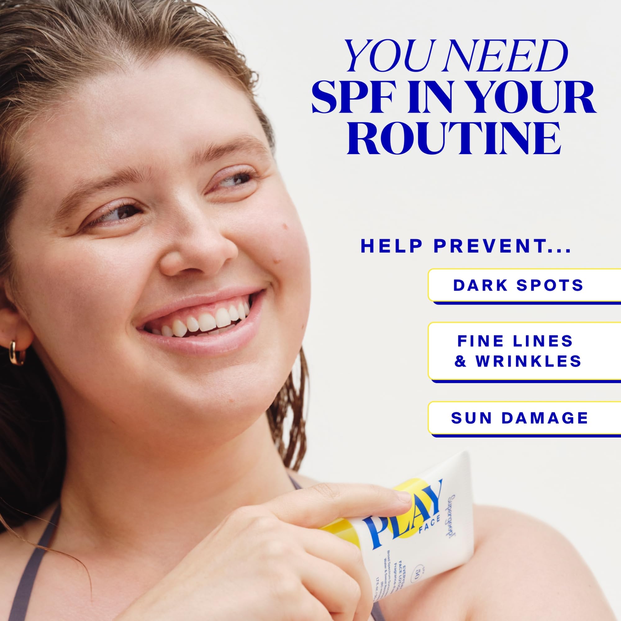 Supergoop! PLAY Everyday Face Lotion SPF 50 – Lightweight, Fragrance-Free Sunscreen