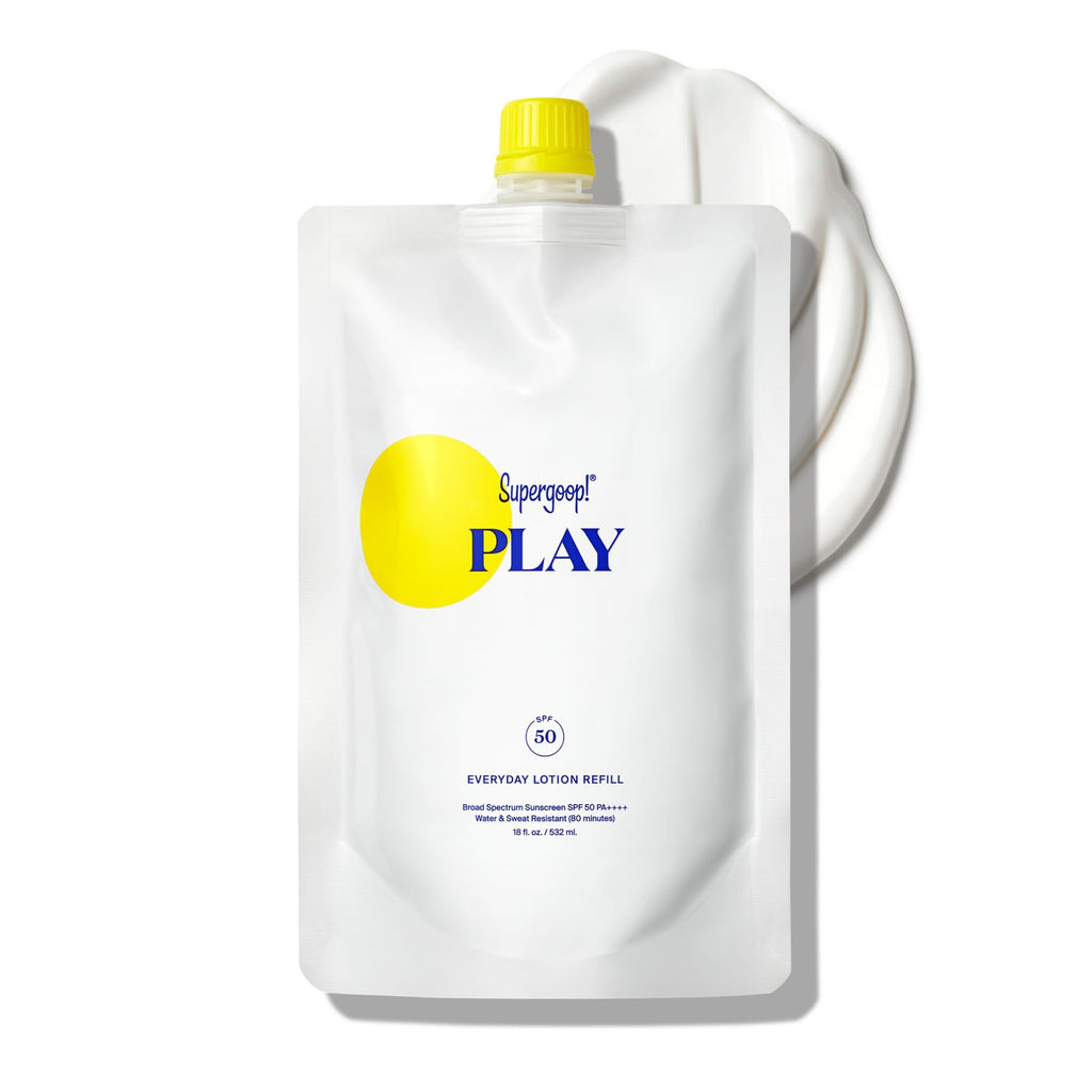 Supergoop! PLAY Everyday Lotion SPF 50 – Pump Refill Pouch, Broad Spectrum for Face & Body (18 oz)