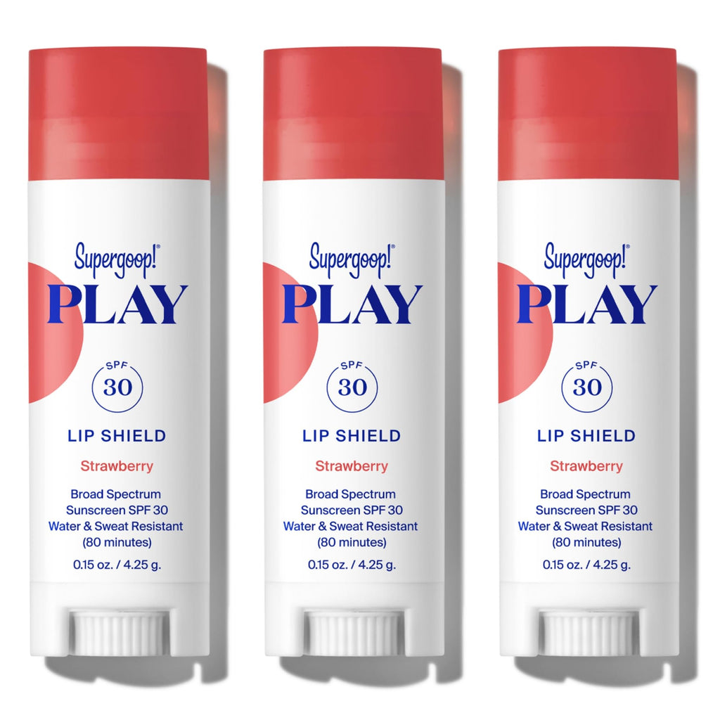Supergoop! PLAY Lip Shield SPF 30 Strawberry — 3-Pack Lip Balm