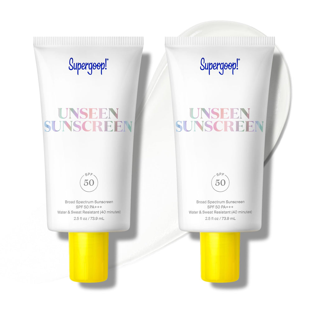 Supergoop! Unseen Sunscreen SPF 50 – Clear, Weightless Primer + Broad Spectrum – 2 Pack (2.5 fl oz)
