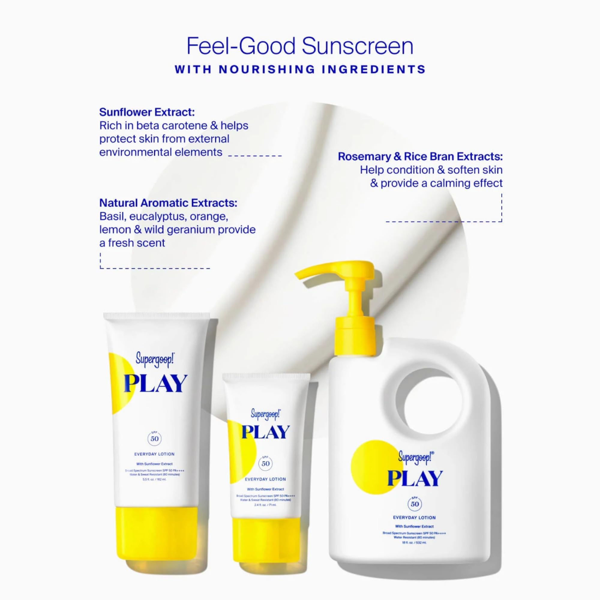 Supergoop! PLAY Everyday SPF 50 Lotion + Unseen Sunscreen + Glowscreen SPF 40 Bundle for Sensitive Skin