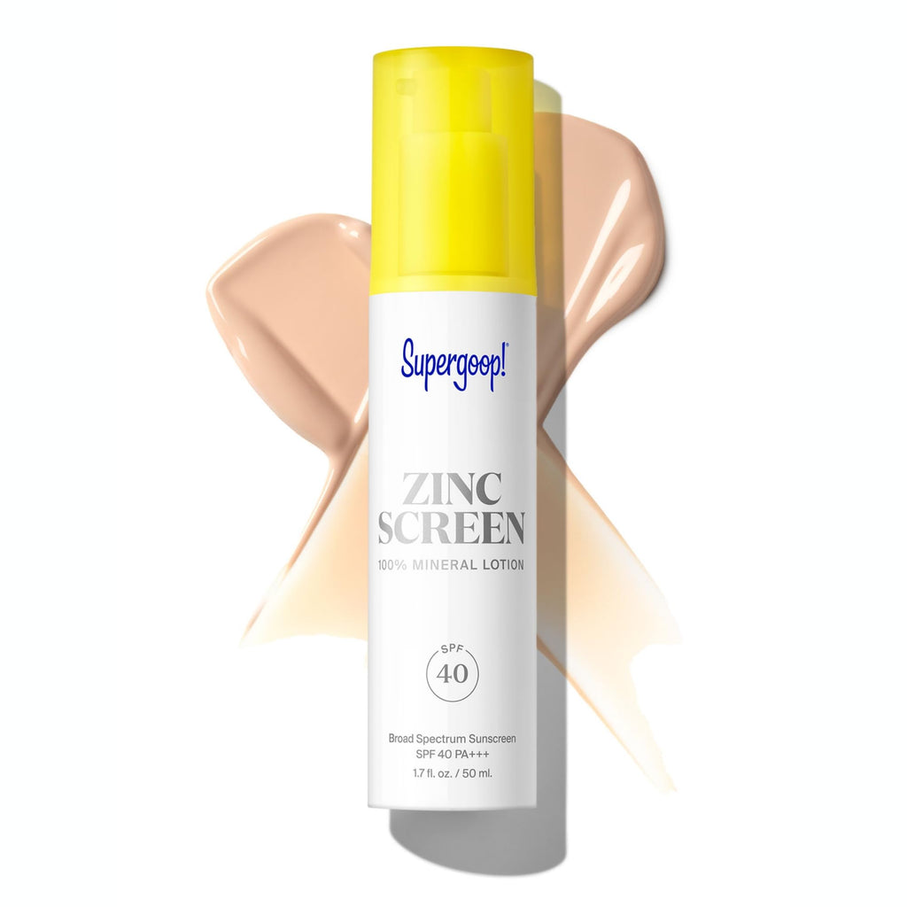 Supergoop! Zincscreen SPF 40 PA+++ Mineral Face Lotion with Pink Hue – Non-Nano Zinc Oxide