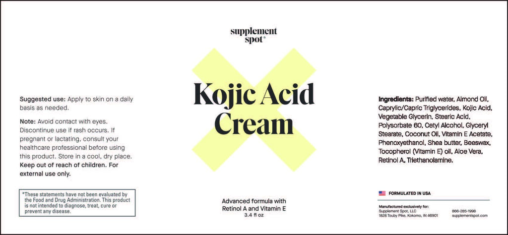 Supplement Spot Kojic Acid Cream – Dark Spots, Retinol A & Vitamin E