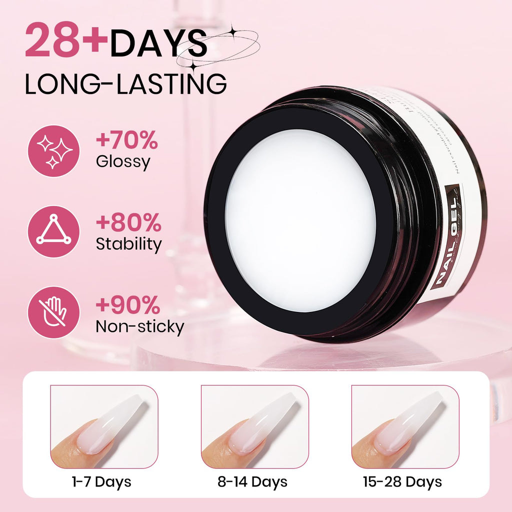 SUPWEE 3D Sculpting Gel Kit – Pearl White, Pink & White Builder Gel for At-Home Nails