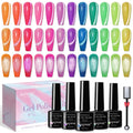 SUPWEE 12 Colors Neon Cat Eye Gel Nail Polish with Magnetic Tool – Vibrant Cat Eye Effects