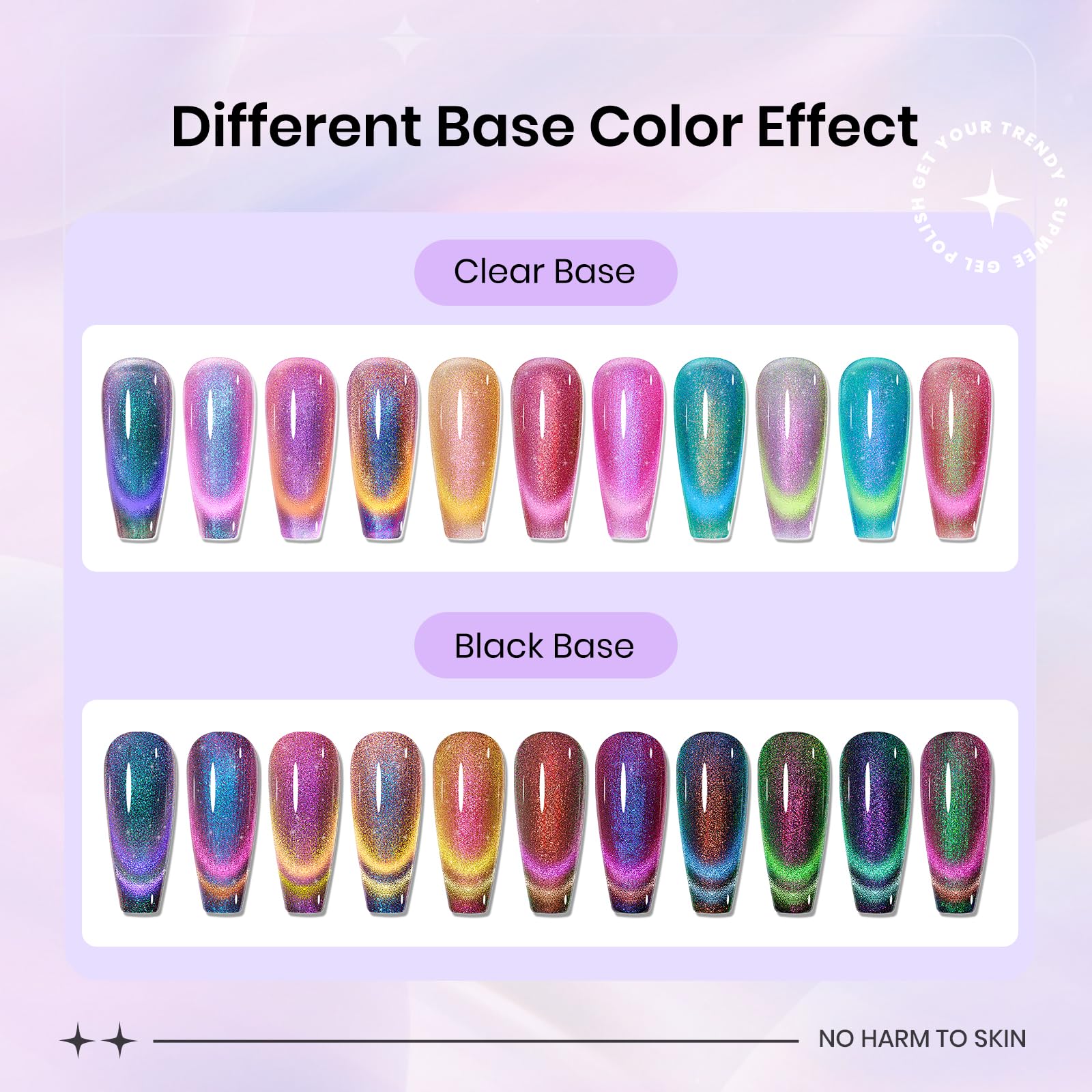 SUPWEE 12-Color Cat Eye Gel Polish Kit with Magnetic Stick – Galaxy Cat Eye Nails for DIY Home Manicure