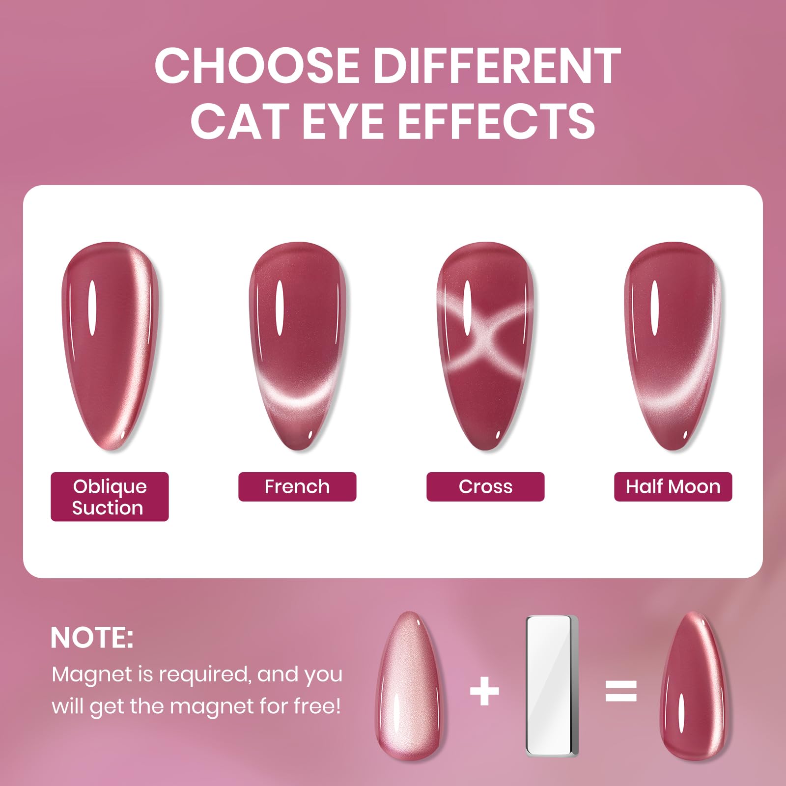 SUPWEE Cat Eye Nail Polish Set – 6 Quick-Dry Magnetic Lacquers for salon-worthy cat eye nails