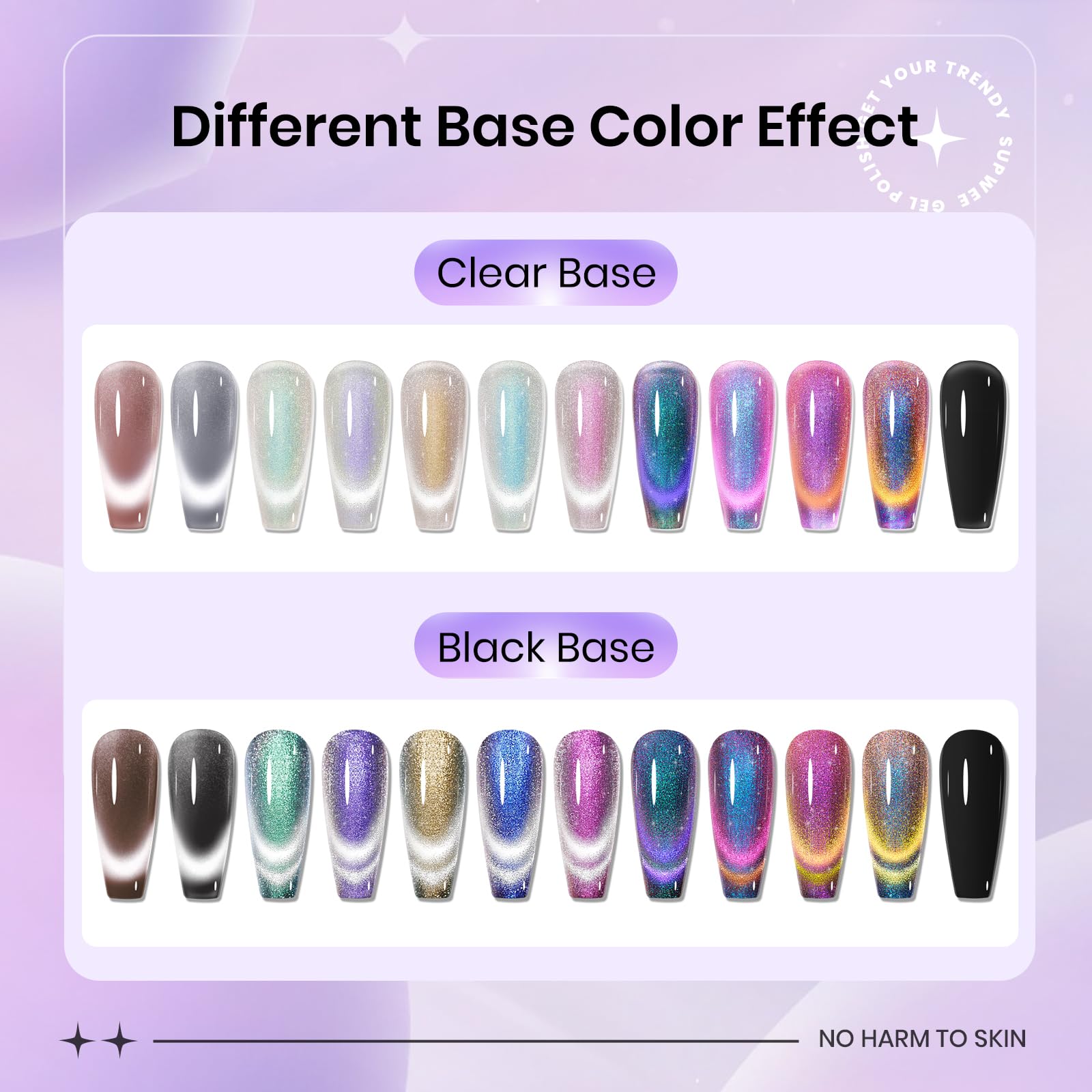 SUPWEE Magnetic Cat Eye Gel Nail Polish Set – 12 Colors + Magnetic Stick for DIY Manicure