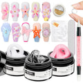 SUPWEE Clear White Pink Solid Builder Gel Kit for Nails | 3D Nail Art & Extensions