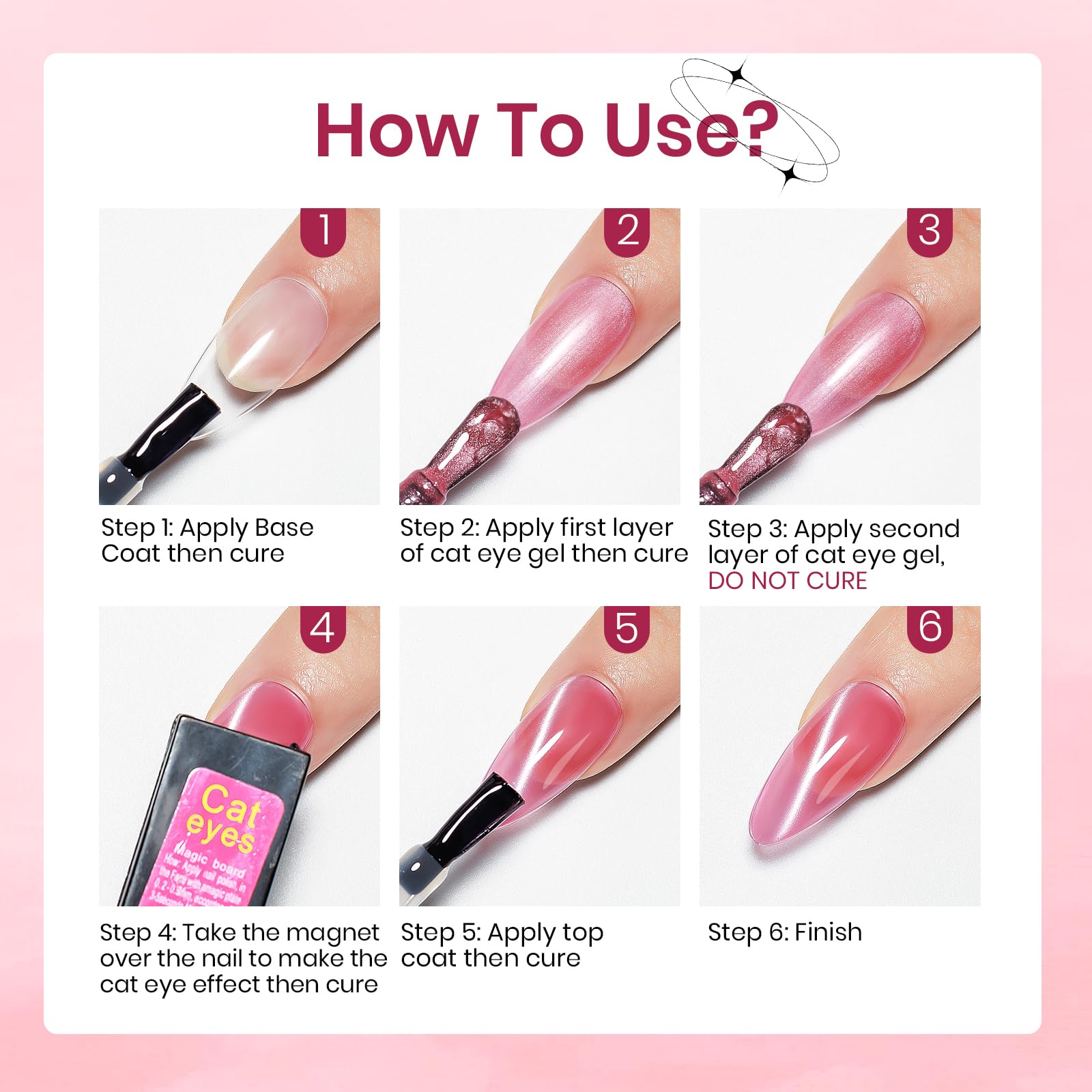 SUPWEE 24 Colors Cat Eye Gel Nail Polish Set — Magnetic Cat Eye Gels for DIY Home Manicure