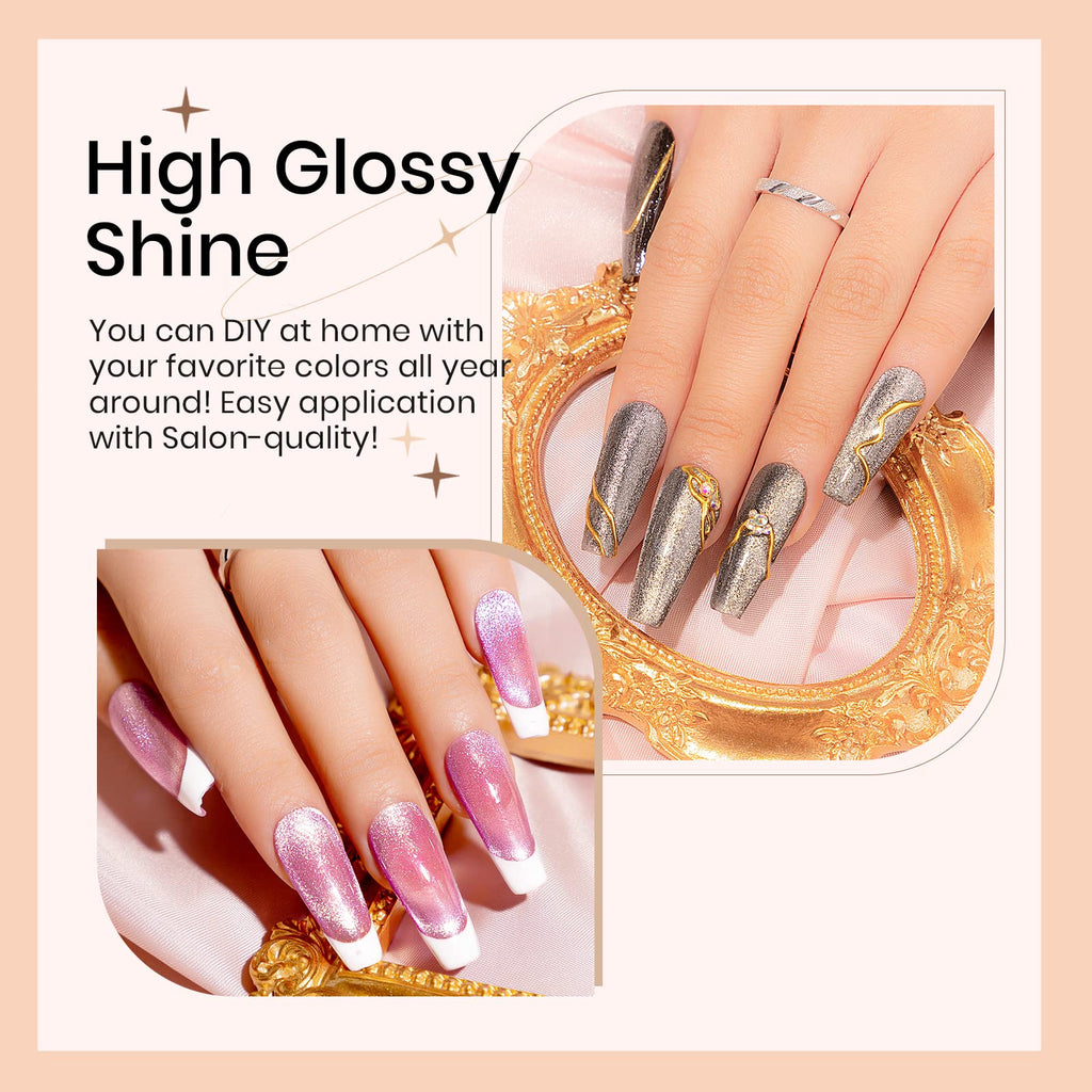 SUPWEE Magnetic Cat Eye Nail Polish Set — 12 Colors, 9D Gel Polish