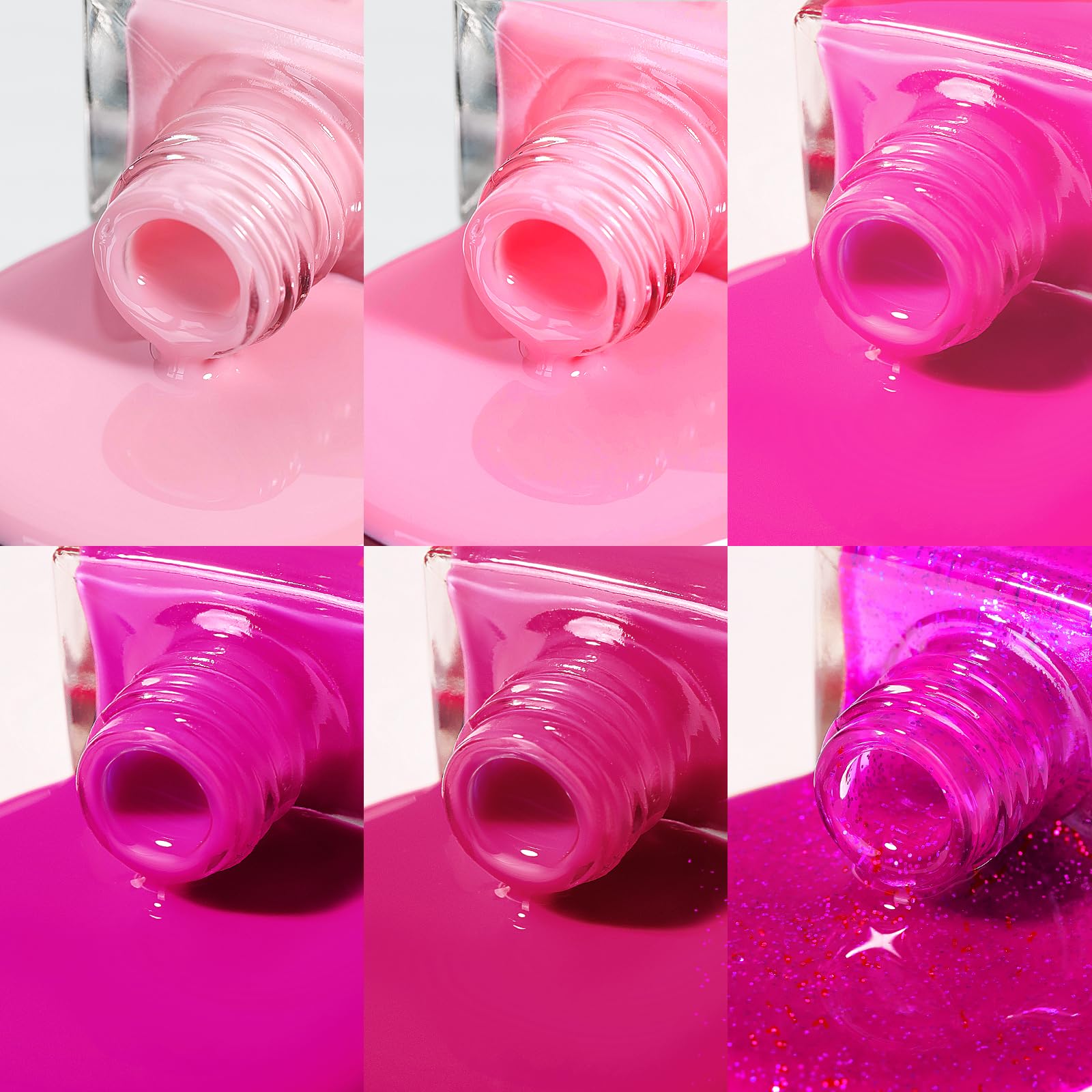 SUPWEE Hot Pink Nail Polish Set – Quick-Dry, High-Gloss Neon Pink Collection for Spring & Summer