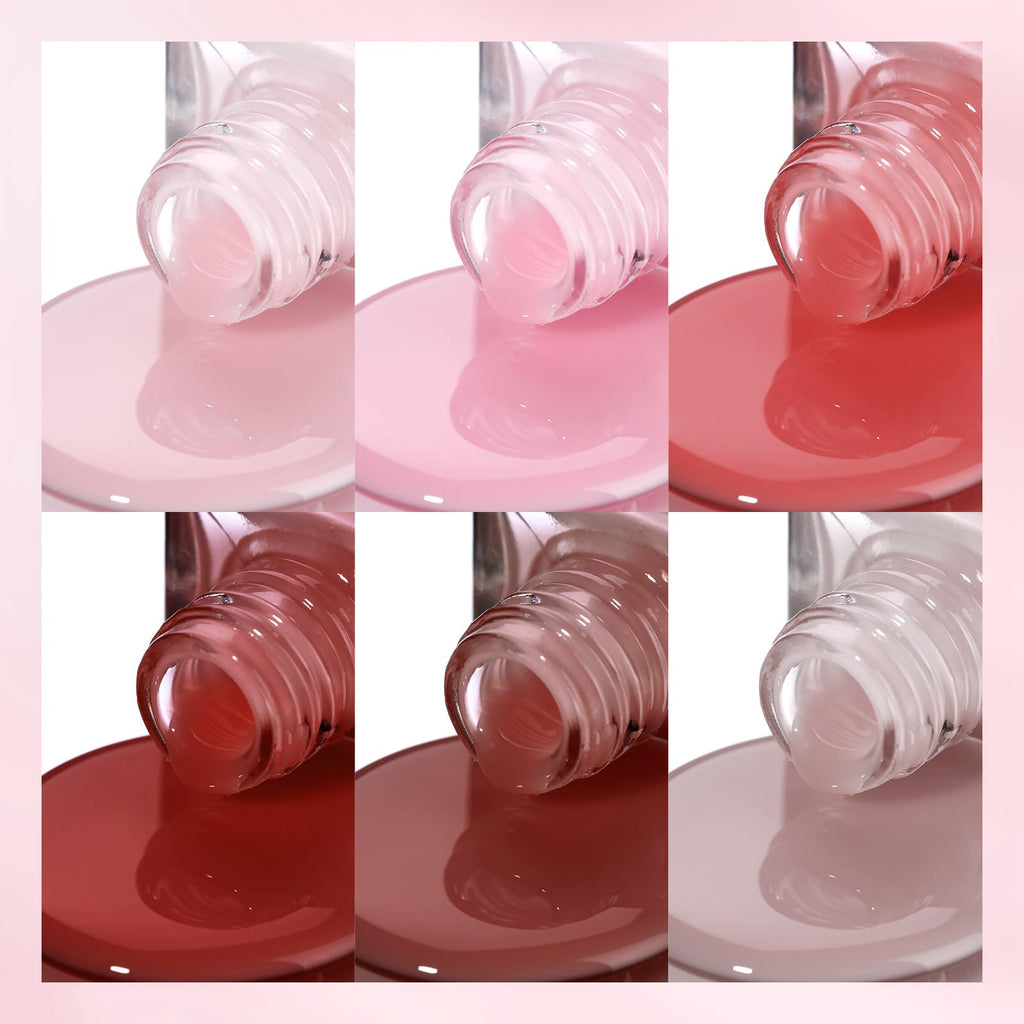 SUPWEE Jelly Nail Polish Set – Quick Dry Sheer Nude Pink Regular Nail Lacquer (8 Colors)