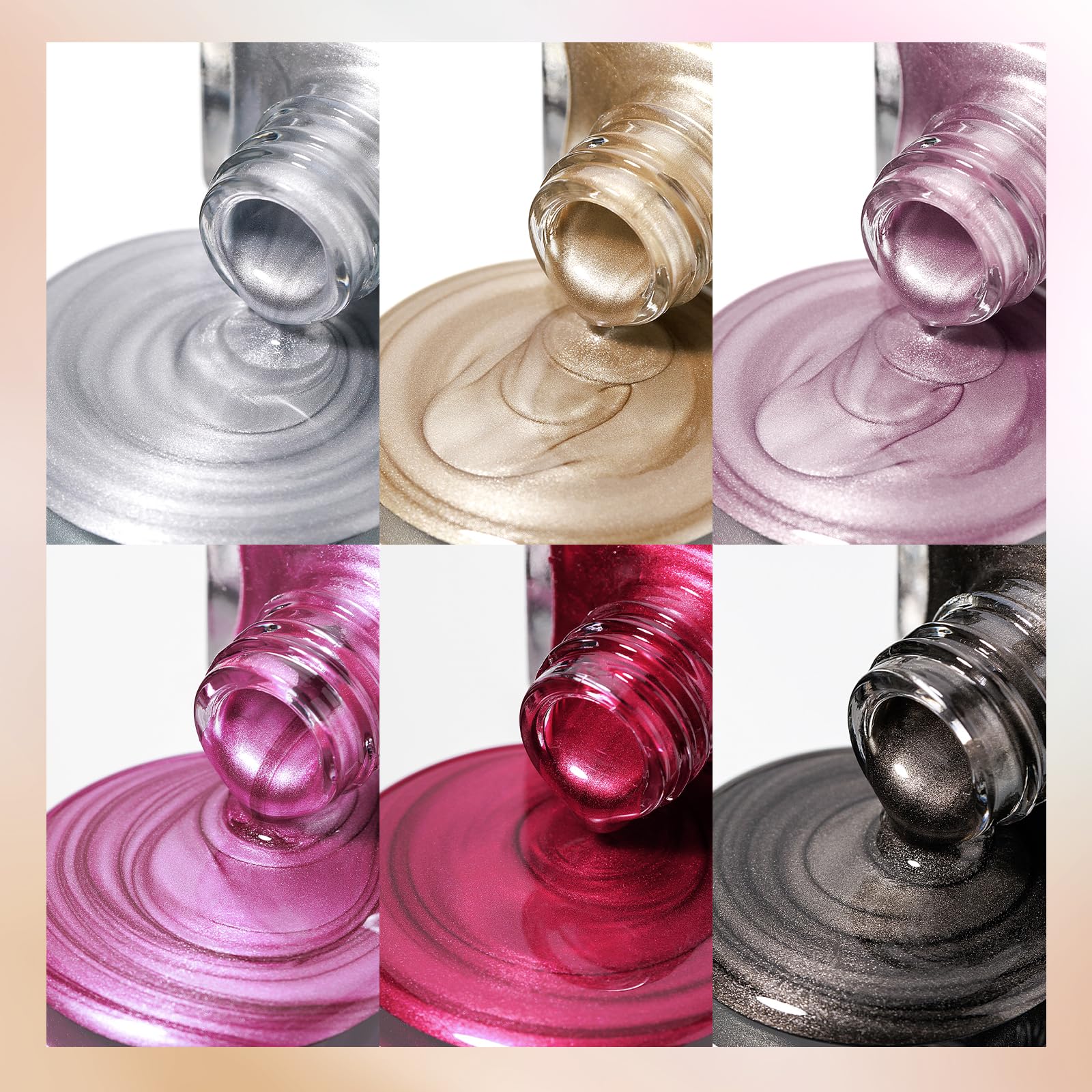 SUPWEE Metallic Nail Polish Set – Mirror Finish, Quick-Dry High Gloss Chrome