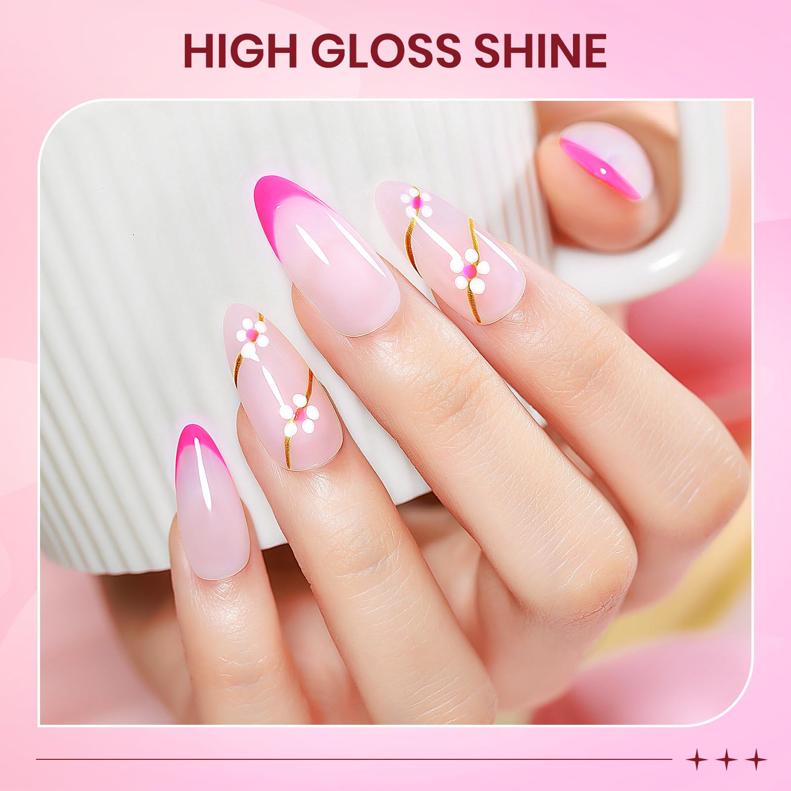 SUPWEE Hot Pink Nail Polish Set – Quick-Dry, High-Gloss Neon Pink Collection for Spring & Summer