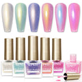 SUPWEE Pearl Nail Polish Set Non Gel – Quick-Dry Mermaid Shell Colors (Blue, Pink, White, Green)