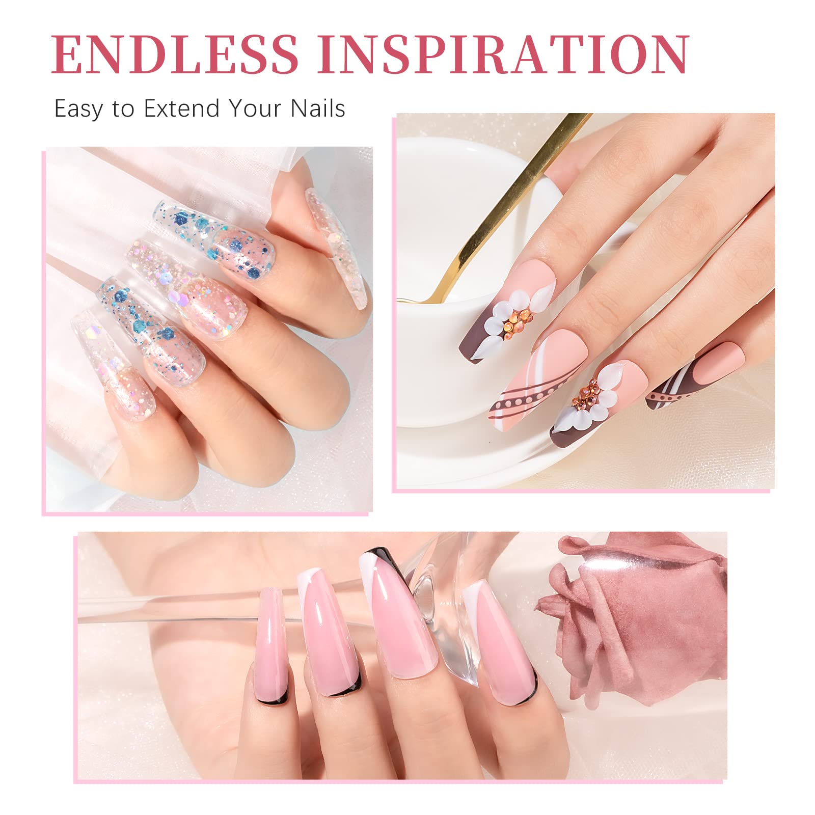 SUPWEE Solid Builder Gel for 3D Nail Art Extensions – DIY Home Kit (3 x 30g)