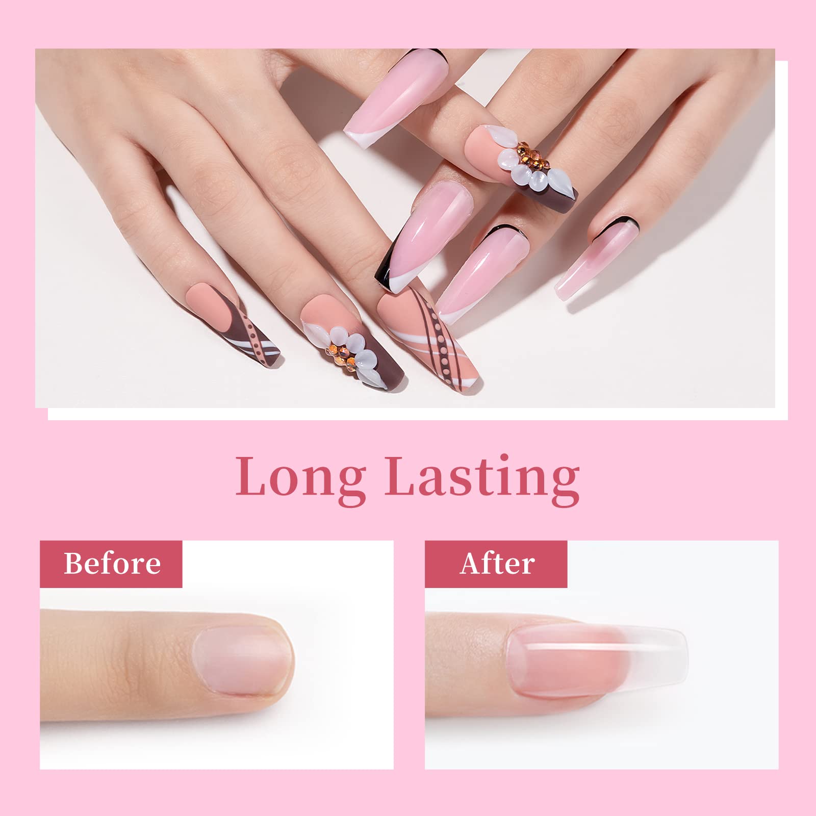 SUPWEE Solid Builder Gel for 3D Nail Art Extensions – DIY Home Kit (3 x 30g)