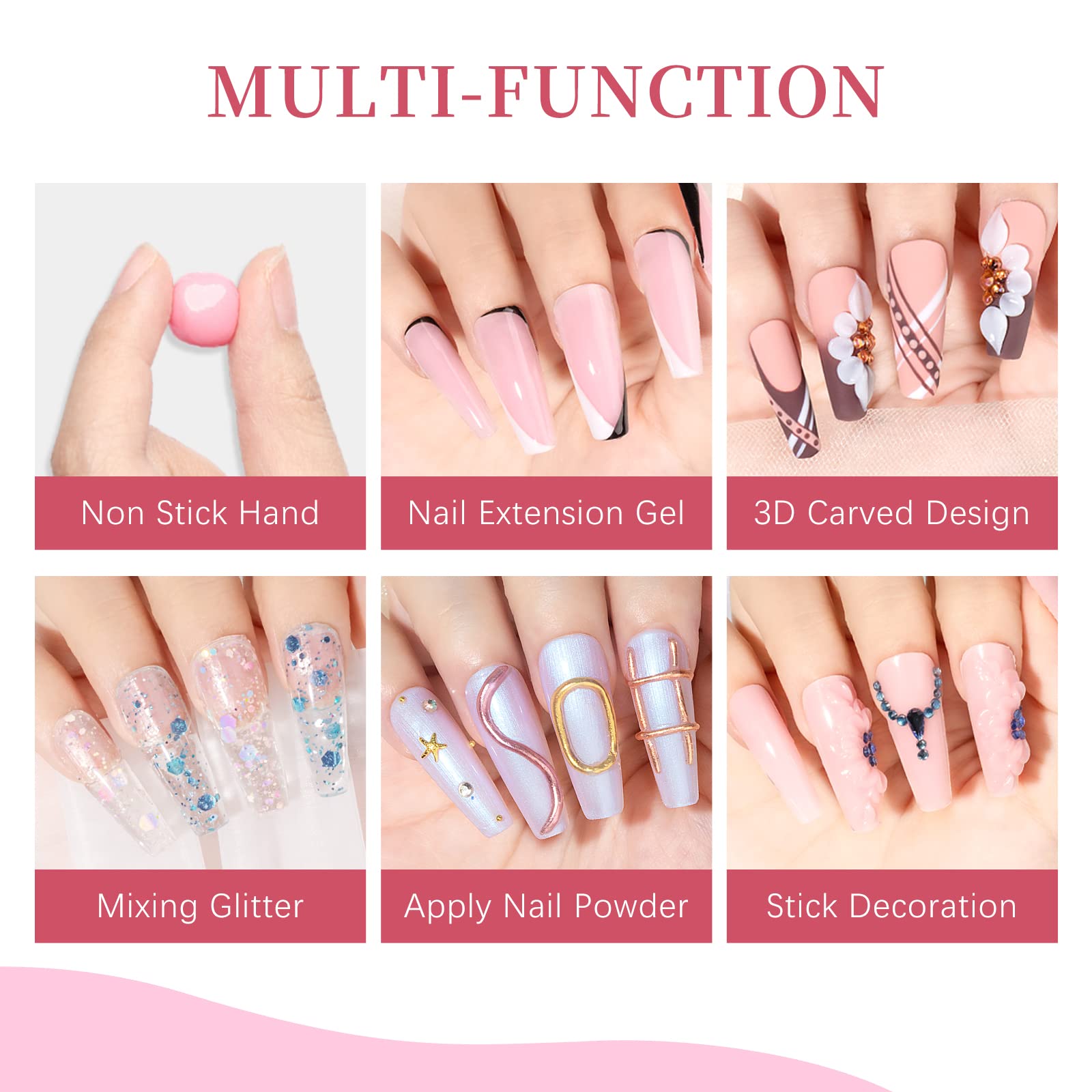 SUPWEE Solid Builder Gel for 3D Nail Art Extensions – DIY Home Kit (3 x 30g)
