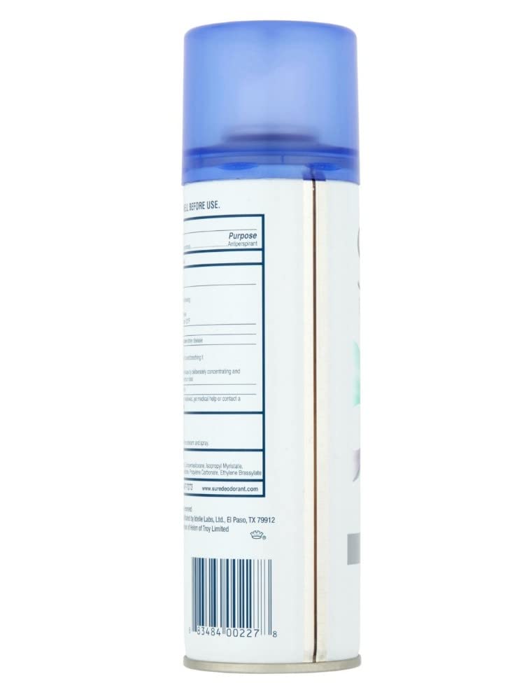 Sure Unscented Aerosol Antiperspirant & Deodorant – 48-Hour Protection for Men & Women, Fast Drying Spray, 6-Pack