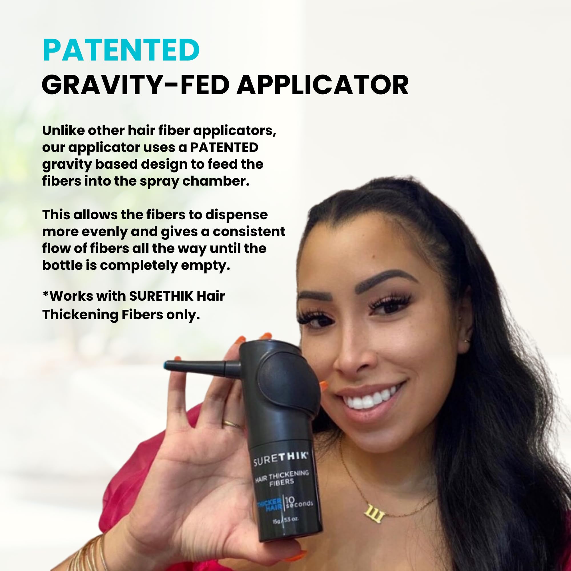 SURETHIK Hair Fiber Applicator Toolkit – Twist-On Pump, Hairline Tool & 3 Nozzles (Exclusive For SURETHIK Bottles)