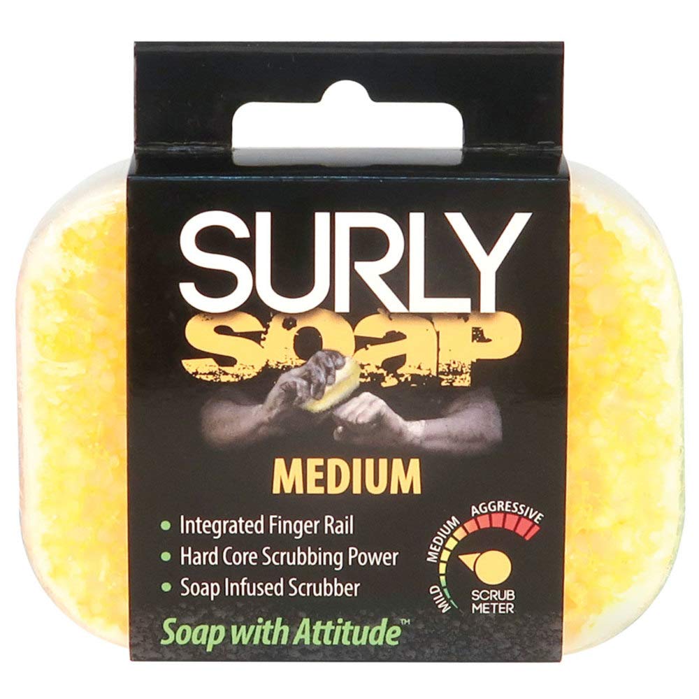 Surly Soap 14055 Medium Aggression Bar Soap – Built-in Scrub Pad