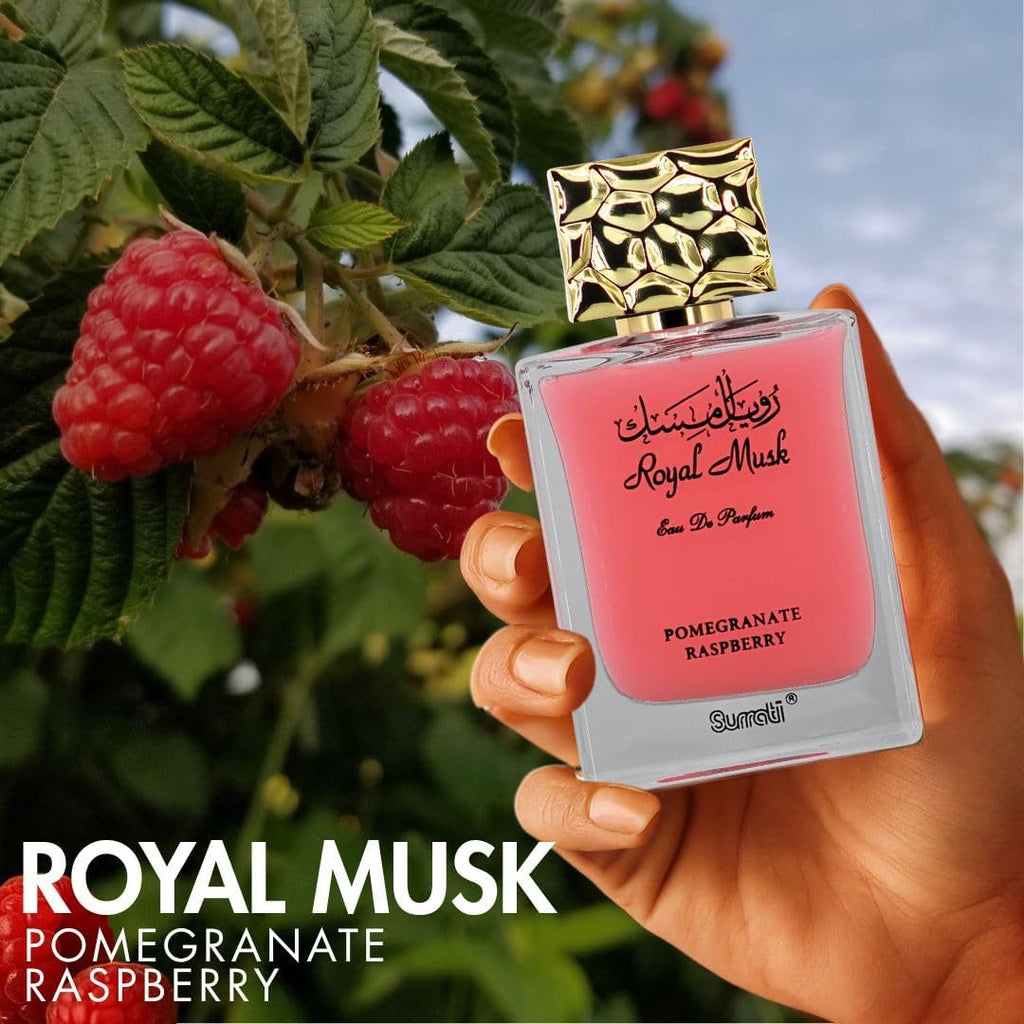 Surrati Royal Musk Pomegranate Raspberry EDP for Women – 100 ml | Long-Lasting Arabian Perfume