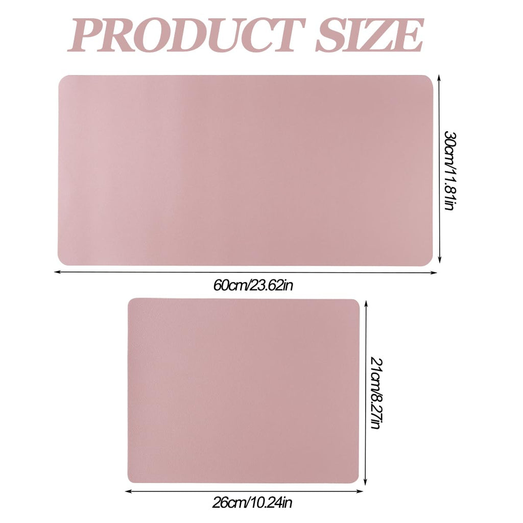SUTOZMIWE Nail Art Table Mat – 2pc Nude Pink Foldable Desk Pads