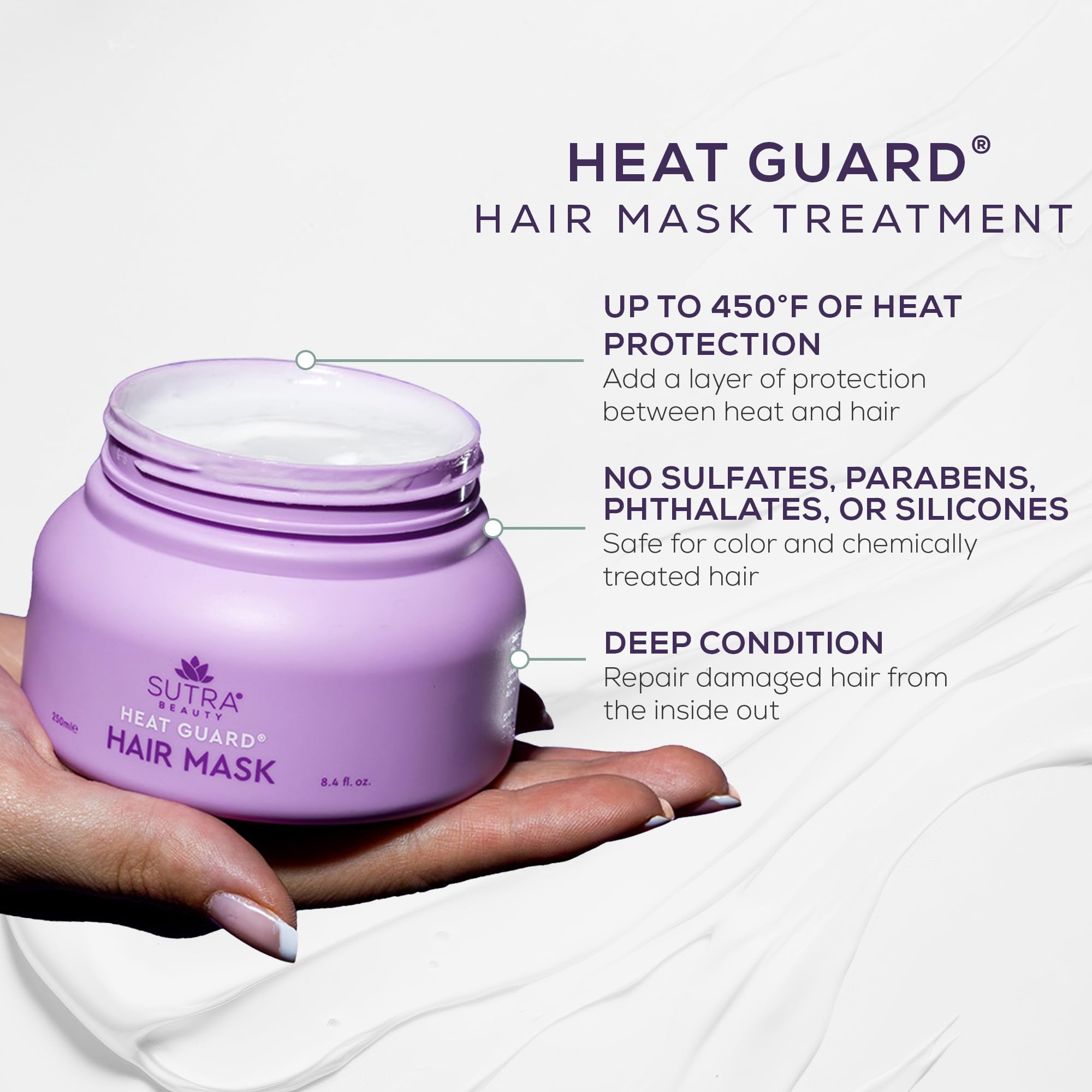 Sutra Heat Guard Hair Mask – Deep Conditioning, Frizz Control & 450°F Heat Protection
